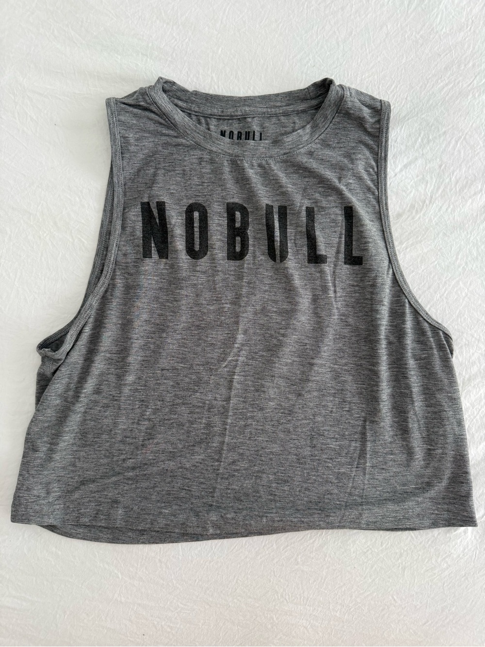NOBULL Gray Cropped Muscle Tee | Small